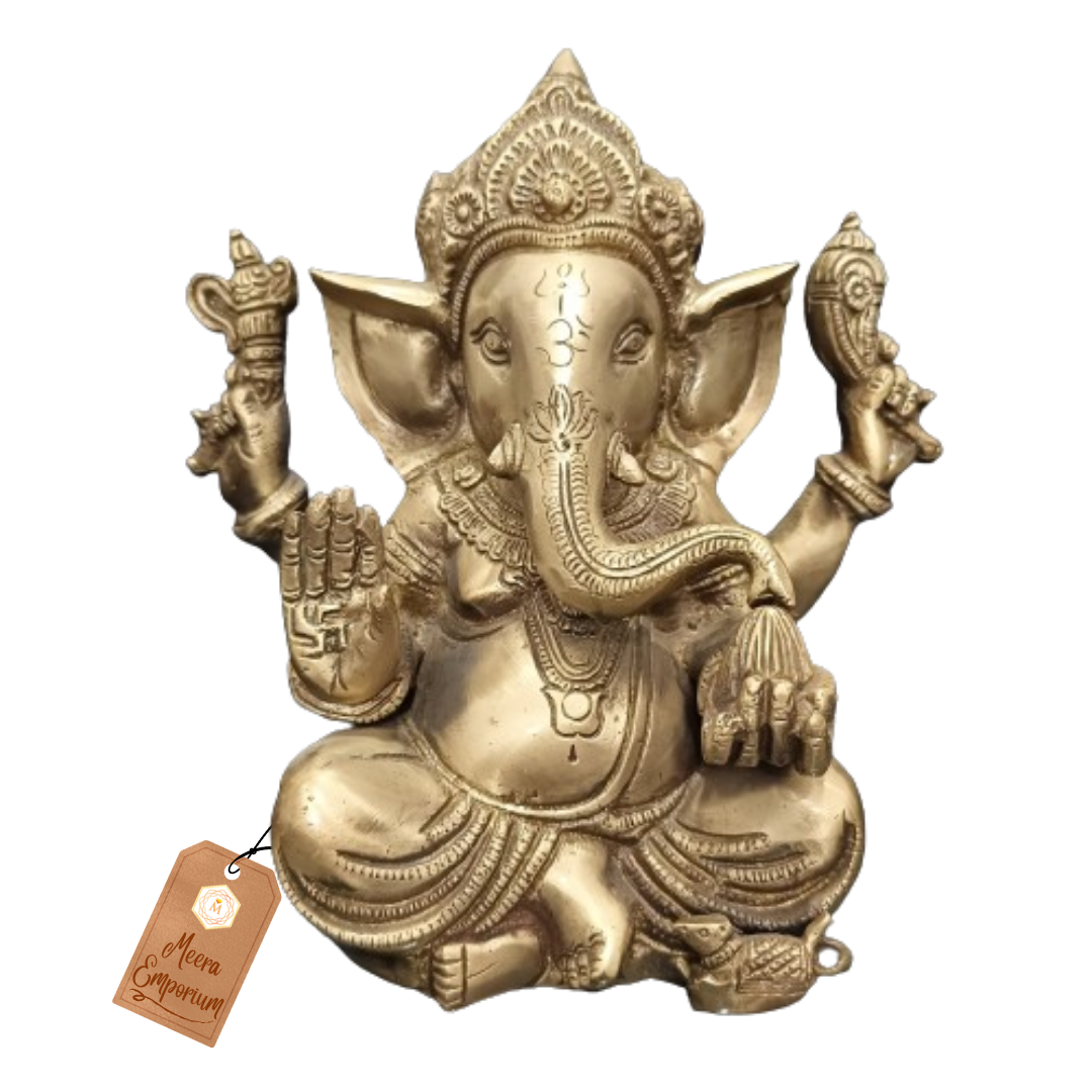 Brass Ganesha Statue 4kg weight | height 22cm