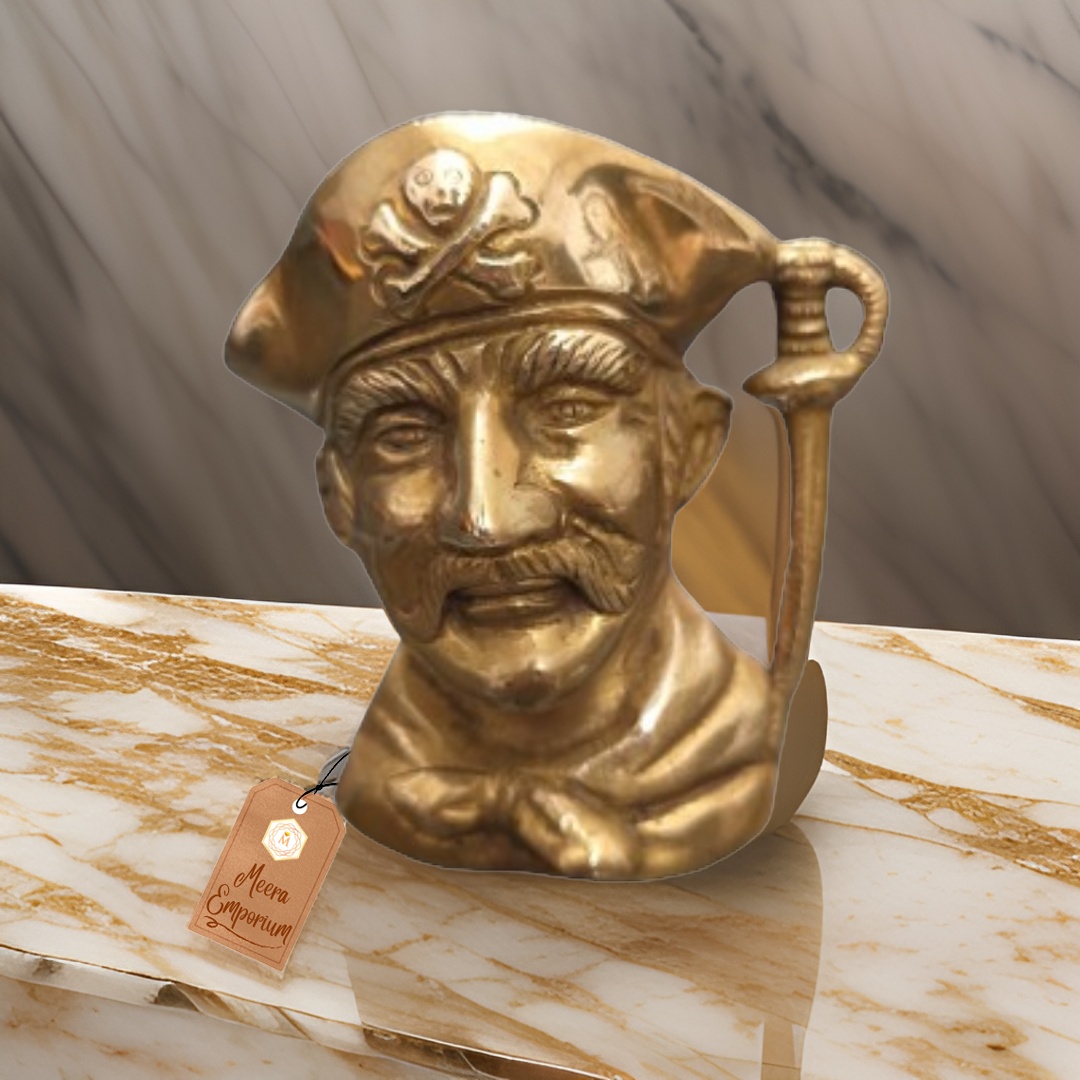 Brass Pirates Head Pen Holder