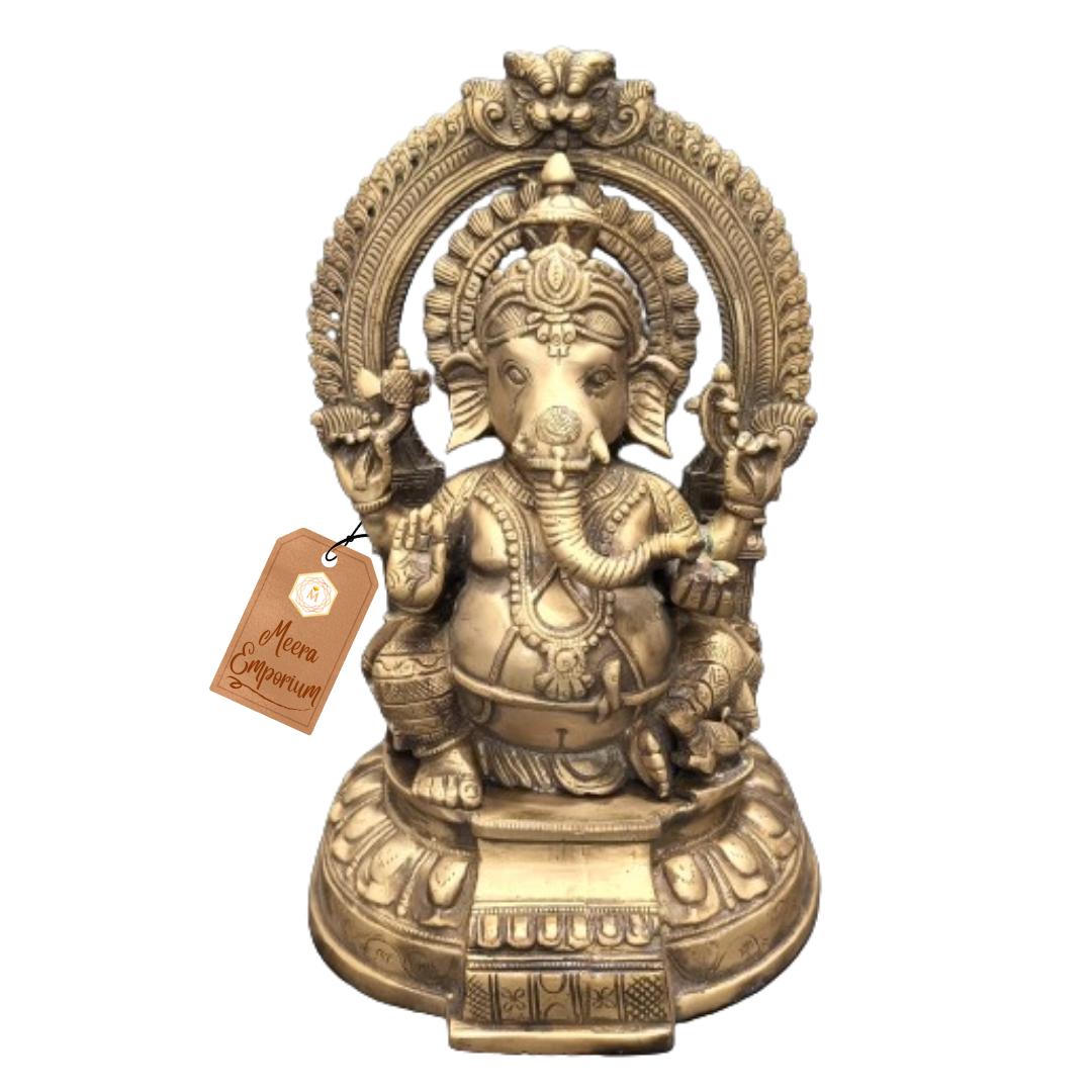 Brass Ganesha Idol for Home or Office Weight 4.6kg | Height 29cm