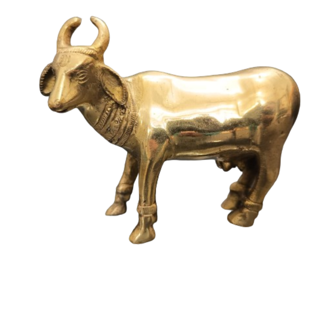 Brass Cow Simple for Home or Office Decor Weight 520gm Height 10.5cm