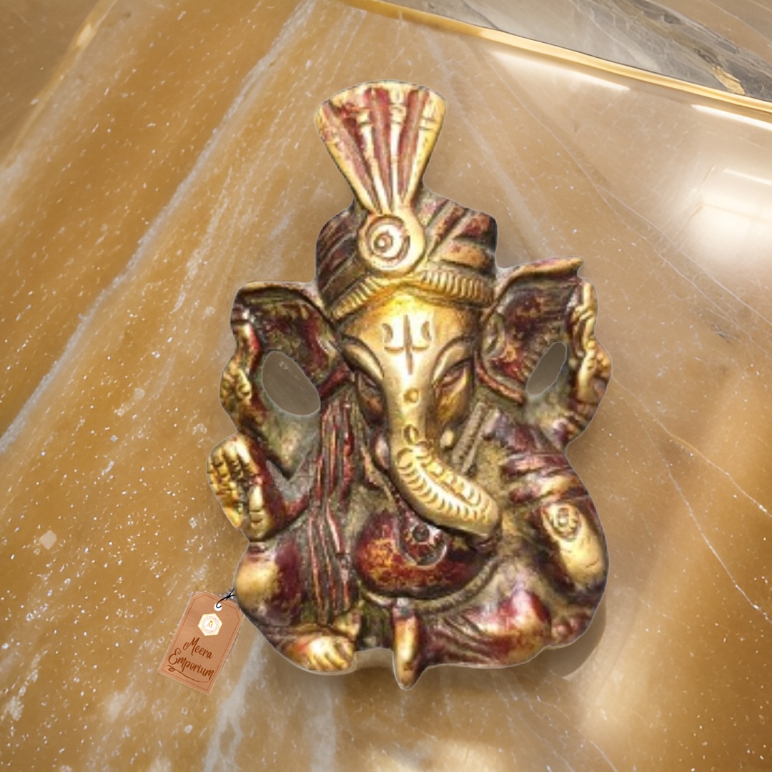 Ganesh Ji Brass with Brown touch Color for Home or Office Weight 200gm | Height 6.5