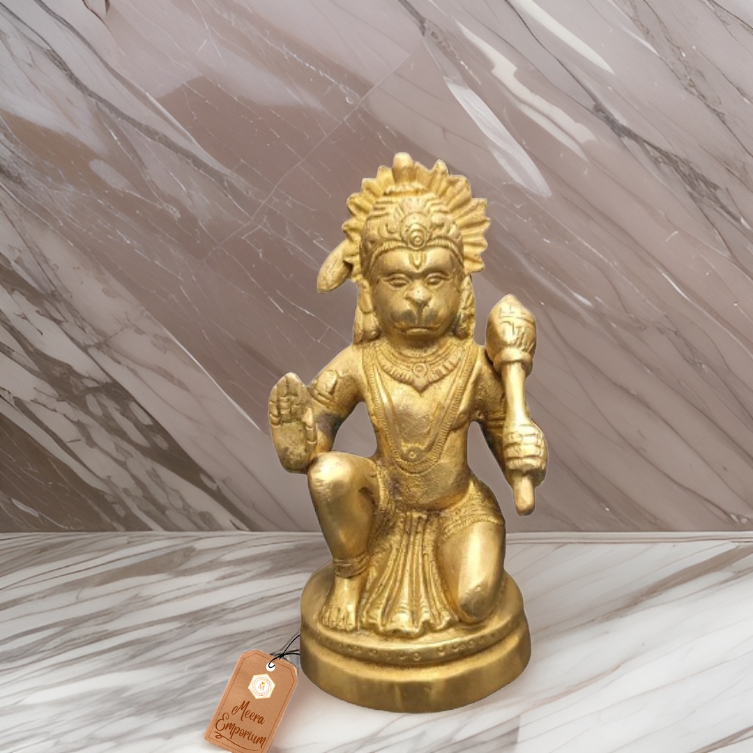 Hanuman Ji Brass Sitting Position Weight less than1Kg Height 12cm