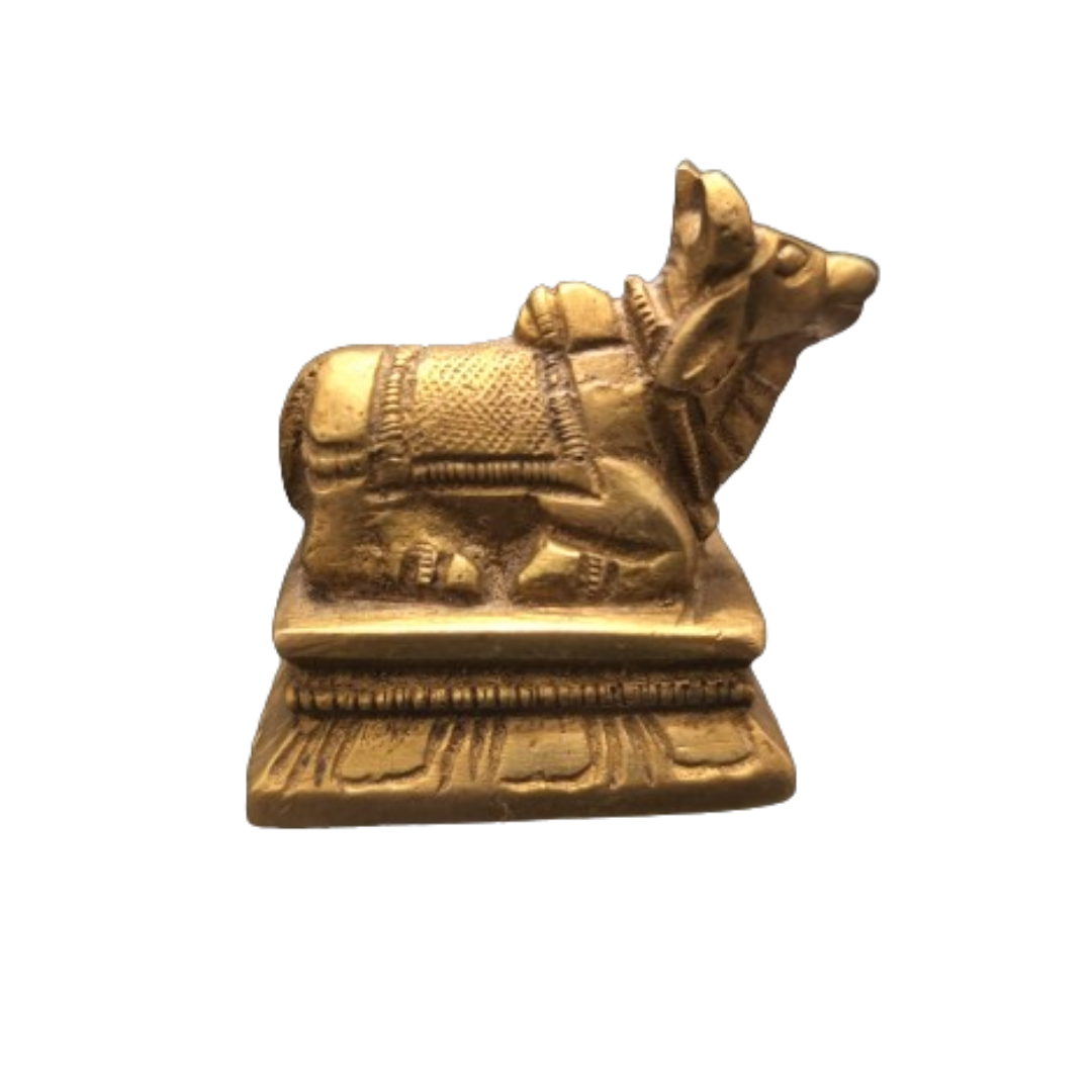 Nandi Maharaj Small Size Brass Idol for Home 160gm 5cm