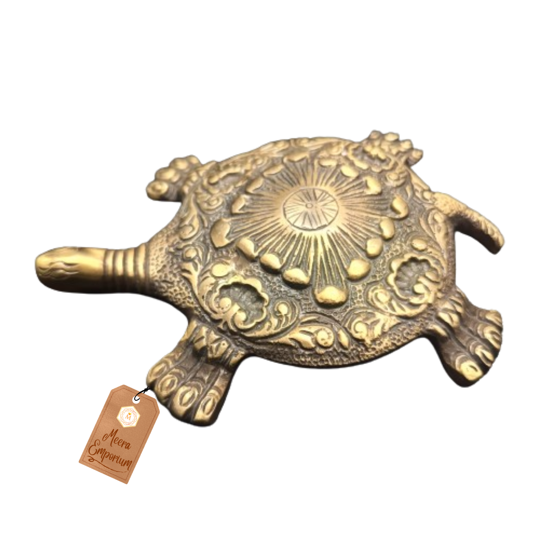 Vastu Kachhua (Tortoise) Brass with Lacquer Polish for your home or office wealth 330gm | 2cm