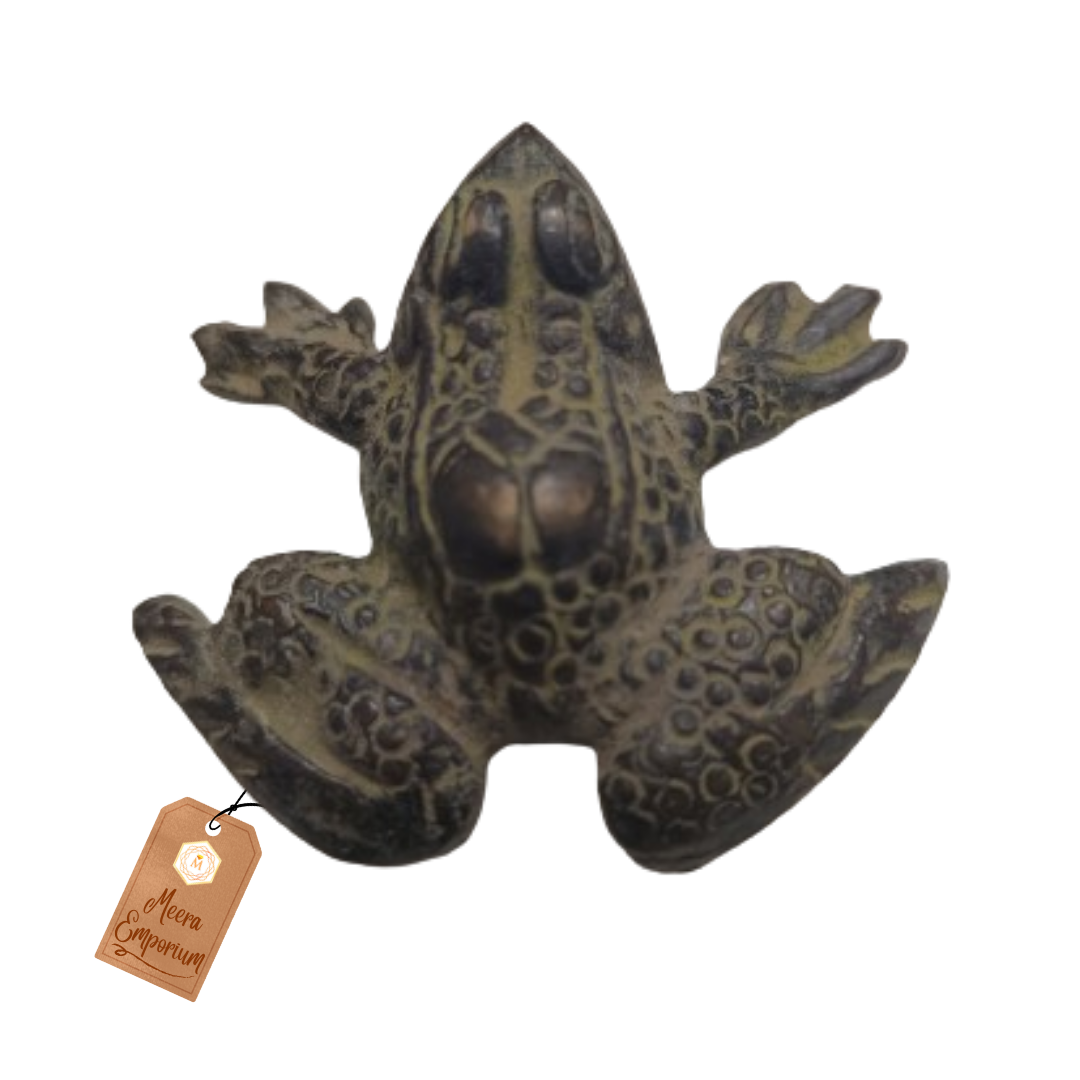Vastu Frog (Medhak) Small size Black colored Brass Metal for home or office vastu 80gm | 2cm